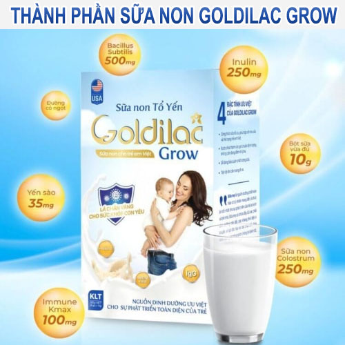 Thành phần sữa non tổ yến Goldilac Grow