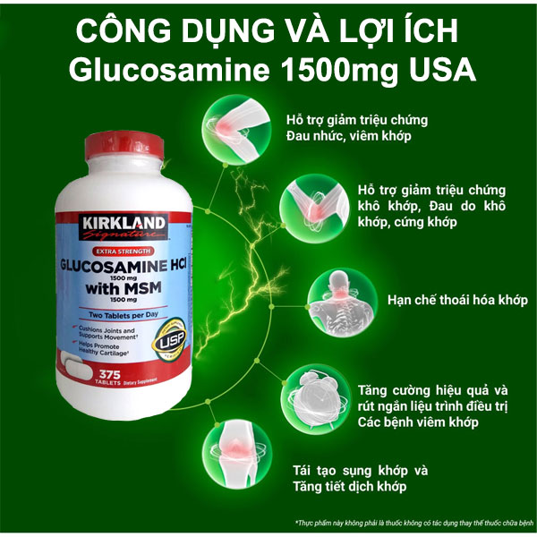 Công dụng và lợi ích của Glucosamine 1500mg USA
