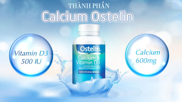 Thành phần của viên uống Ostelin Vitamin D &amp; Calcium