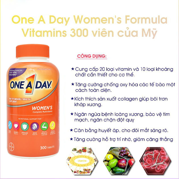 Cộng dụng của viên uống Vitamin One A Day Women
