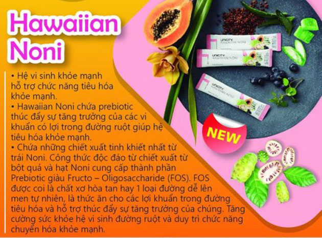 Tác dụng của Hawaiian Noni Unicity