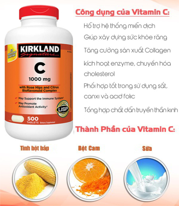 Công dụng nổi bật của Vitamin C Kirkland