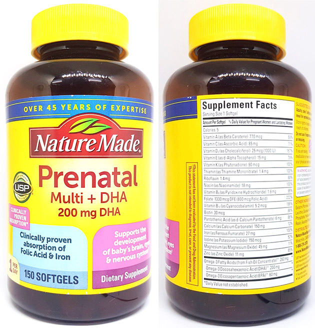 Thành phần có trong Nature Made Prenatal Multi DHA gồm những gì