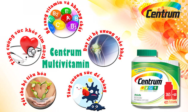Công dụng của vitamin tổng hợp cho người lớn Centrum Adults