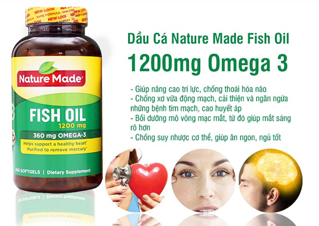 Công dụng của dầu cá Nature Made Fish Oil 1200mg