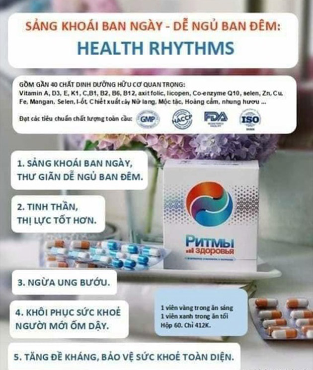 Thực phẩm bảo vệ sức khỏe Healthy Rhythms có tốt không