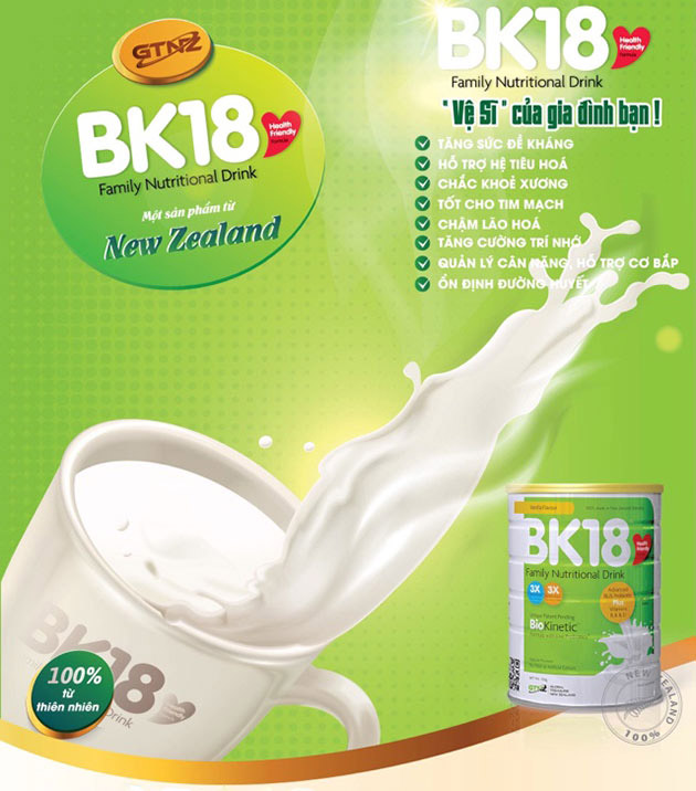 Sữa dinh dưỡng BK18 chính hãng có giá bao nhiêu
