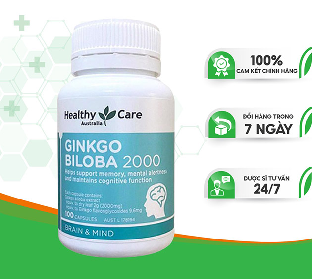 Viên Bổ não Ginkgo Biloba Healthy Care chính hãng có giá bao nhiêu