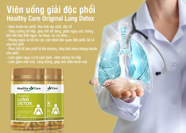 Công dụng của viên uống Healthy Care Original Lung Detox Úc