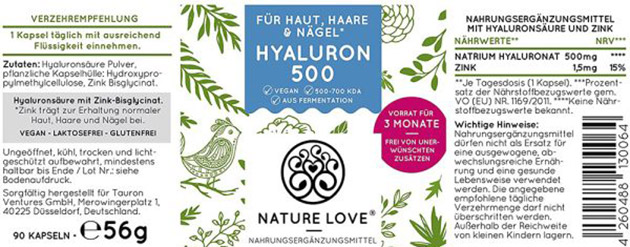 Nature Love Hyaluron 500 của Đức là gì
