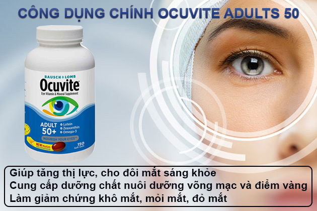 Tác dụng của viên uống bổ mắt Ocuvite adults 50+