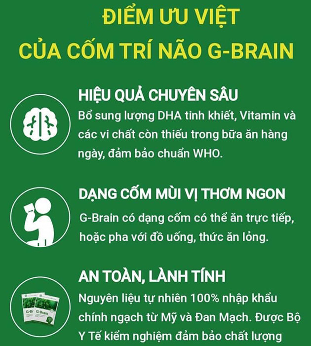 Ưu điểm của Cốm trí não G-Brain