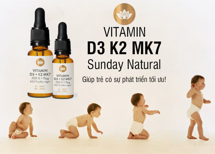 Vitamin D3 K2 Mk7 cho bé phát triển toàn diện