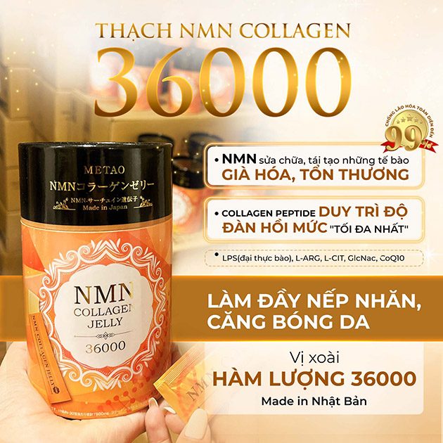 Thạch NMN Collagen Jelly 36000 Nhật Bản có tốt không