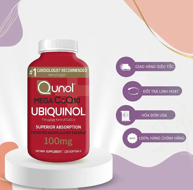 Qunol Mega CoQ10 Ubiquinol Mỹ chính hãng  giá bao nhiêu