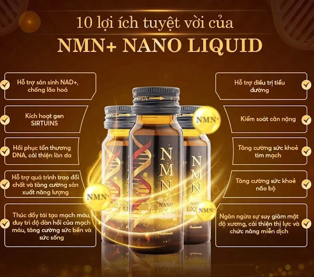 Công dụng của NMN+ Nano Liquid 12000 Nhật Bản