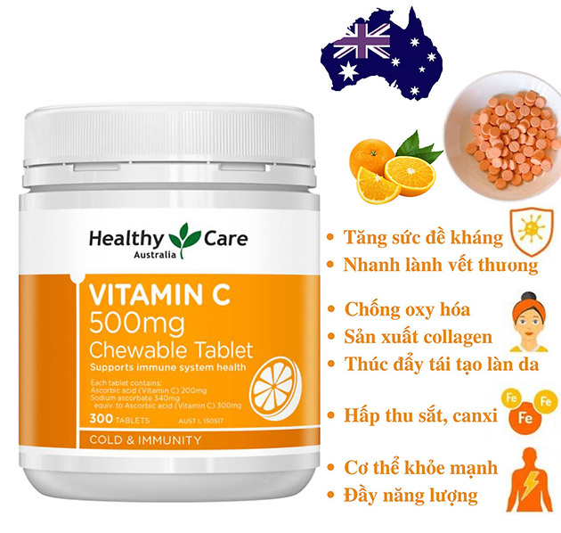 Tác dụng của Vitamin C Healthy Care