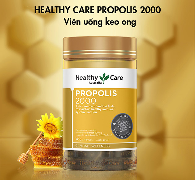Giới thiệu viên uống keo ong Healthy Care Propolis 200 viên