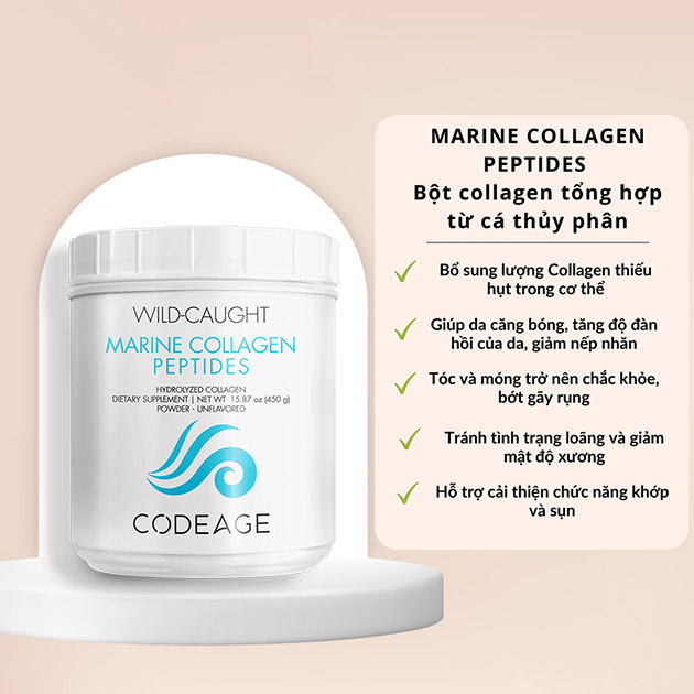 Công dụng của bột uống Wild Caught Marine Collagen Peptides Powder