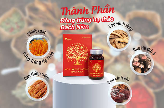 Thành phần có trong Đông Trùng Hạ Thảo Bách Niên