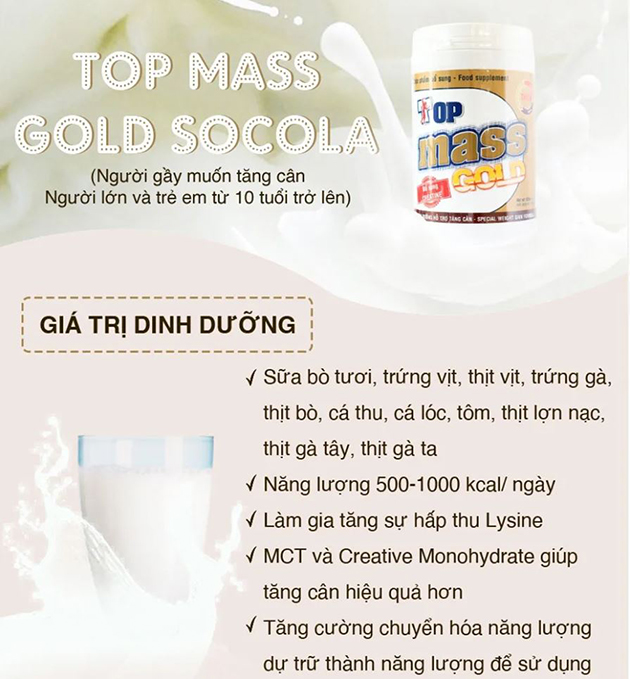 Sữa dinh dưỡng Top Mass Gold có tốt không