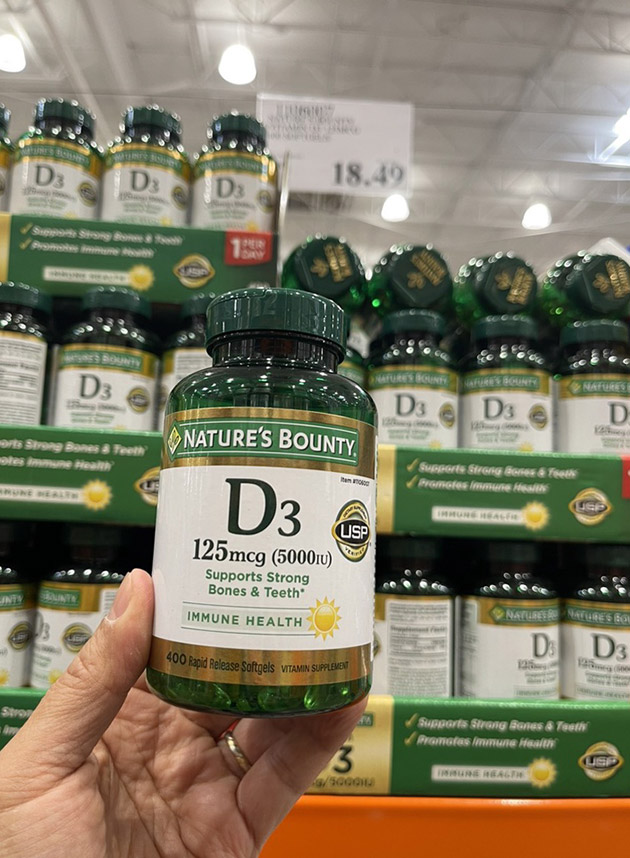 Viên uống Vitamin D3 Nature’s Bounty chính hãng Mỹ có giá bao nhiêu