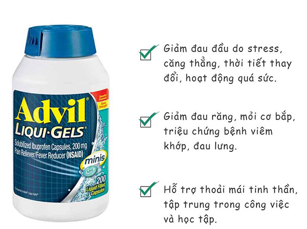 Công dụng của viên uống Advil Liqui Gels