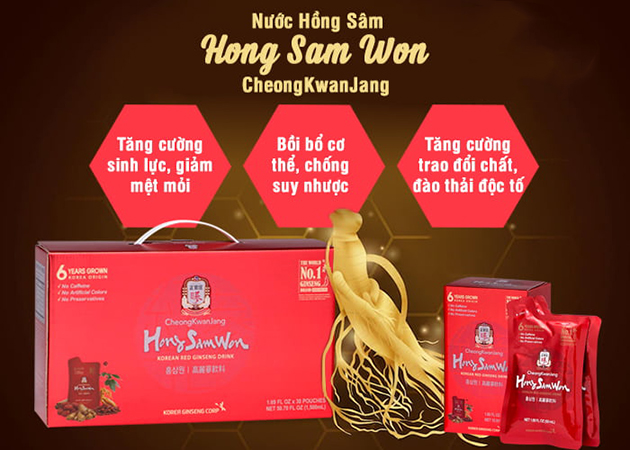 Công dụng của nước Hồng sâm Hong Sam Won