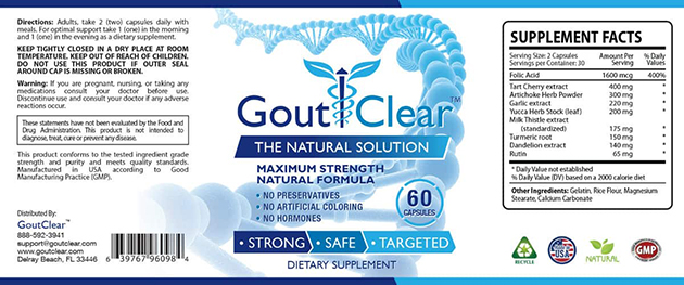 Thành phần có trong Gout Clear